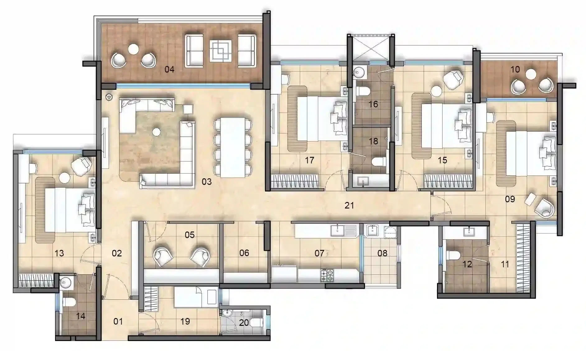 Lodha Azure 4BHK Floor Plan